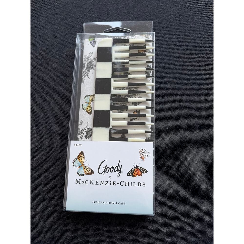 Mackenzie Childs x Goody Courtly Check comb with case NEW